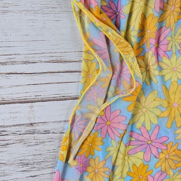 Shein Retro Floral Print Swim Coverup sz 4T - Picture 2 of 3